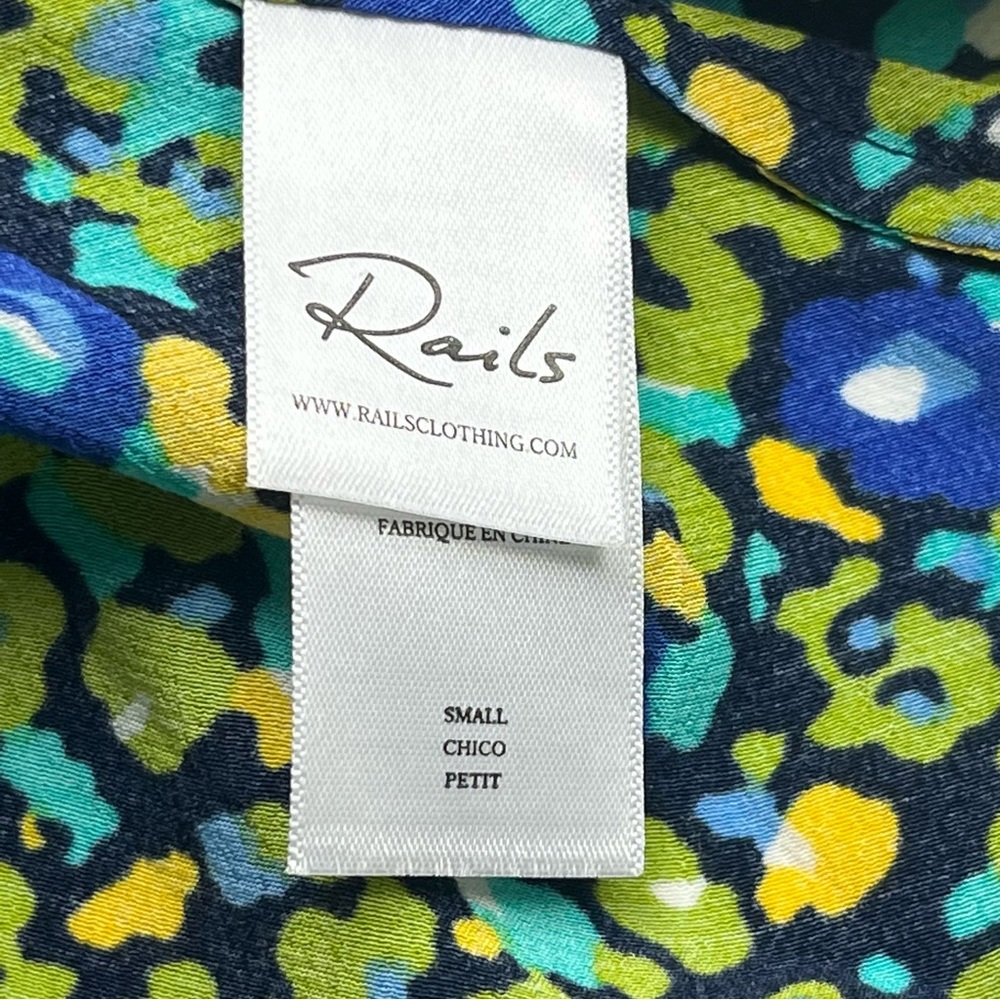 Rails‎ Carmel Midi Dress Abstract Garden Side Cutout Long Sleeve Size Small NEW - Picture 4 of 16